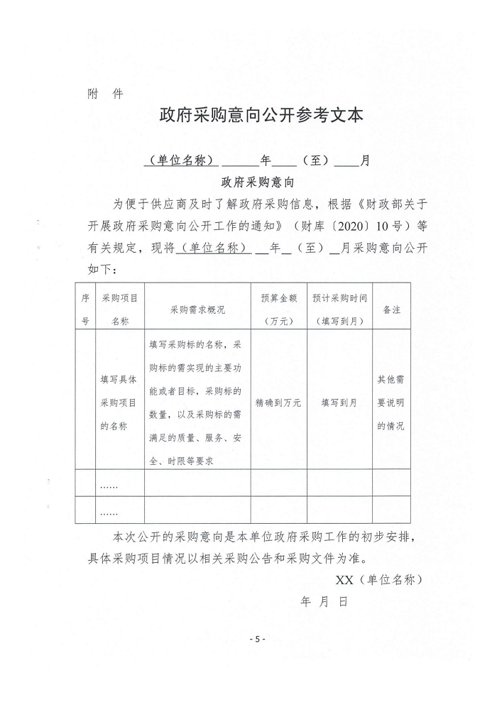 關(guān)于全面實(shí)施政府采購(gòu)意向公開(kāi)工作的通知