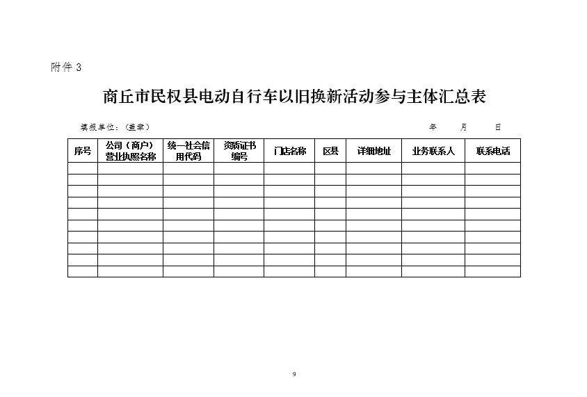 民權(quán)縣商務(wù)局關(guān)于在全縣范圍內(nèi)征集電動自行車以舊換新活動參與主體的公告